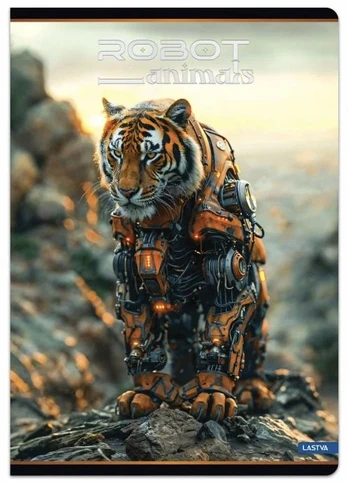 Sąsiuvinis(platus) A5 48 lap. 80 g lang. ROBOT ANIMALS