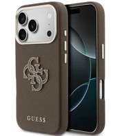 Guess FW dervos logotipo dėklas, skirtas „iPhone 17 Pro Max“, rudas