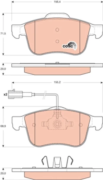 TRW GDB1647 Brake pad set