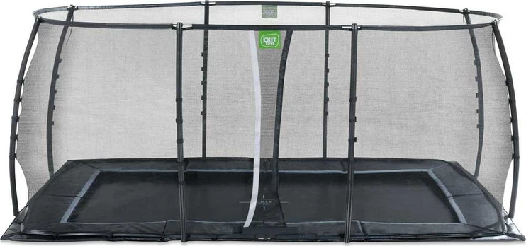 EXIT Dynamic ground level trampoline 305x519cm with safety net - juodas