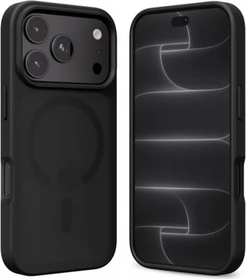 Dėklas iPhone 18 Pro / 17 Pro Crong Hybrid Matte Magnetic, juodas