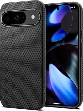 Matinis juodas dėklas Google Pixel 9 / 9 Pro telefonui "Spigen Liquid Air"