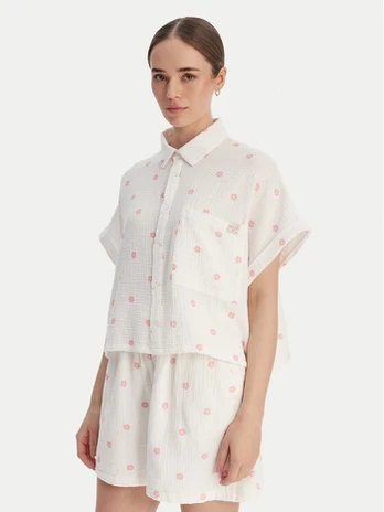 Roxy Marškiniai W126-RXLST-1023-01P Balta Oversize