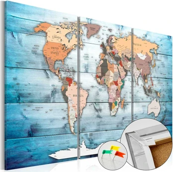 Artgeist Kamštinis paveikslas - Sapphire Travels [Cork Map]