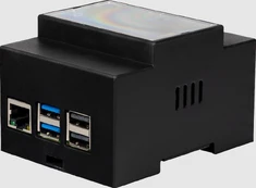 Enclosure for Raspberry Pi 5 (RPI5), for DIN rail mounting blackJOY-IT kaina