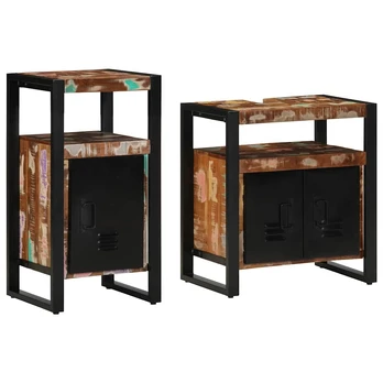 Vonios baldų rinkinys 2 pcs Ruda perdirbtos medienos masyvas