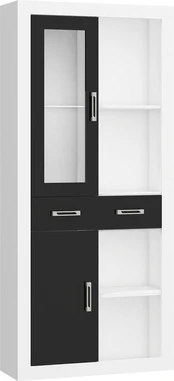 Vitrina Verin 1DSWO, balta/juoda