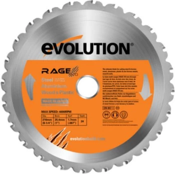 „Evolution Widiowa TCT“ daugiafunkcinis įniršis 210mm 24Z (EVO-210-Multi)
