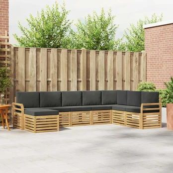 Lauko sofos komplektas 8 pcs Balta ir antracito