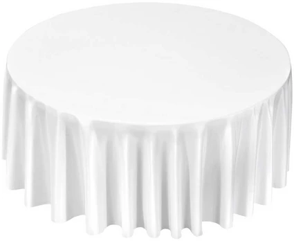 Apvalūs balti staltiesės 6 vnt, 335 cm