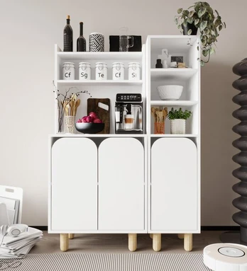 Stovimas stelažas Hanah Home Parma su 3 baltomis durimis, modernus