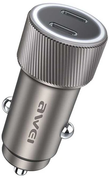 Automobilinis įkroviklis Awei C-858 33W 2xUSB-C juodas