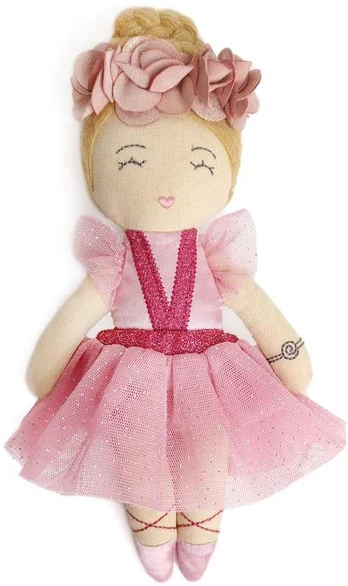 Svoora medžiaginė lėlė balerina, 20 cm