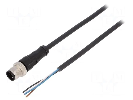 Connection lead | M12 | PIN: 4 | straight | 2m | plug | 250VAC | 4A | 250VDC