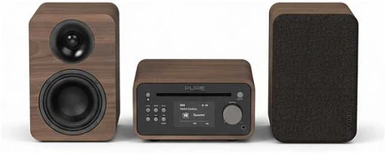 Muzikinis centras Pure Classic Stereo Mini Stereoanlage DAB+/FM, Bluetooth, CD, USB braun/Walnuss
