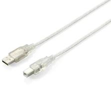 Kabelis USB Equip USB-A - USB-B 3 m Permatomas (128651) kaina
