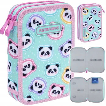 Dvipusis pieštukų dėklas "minty Pandas" Astrabag