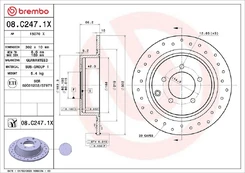 Stabdžių diskas BREMBO 08.C247.1X kaina