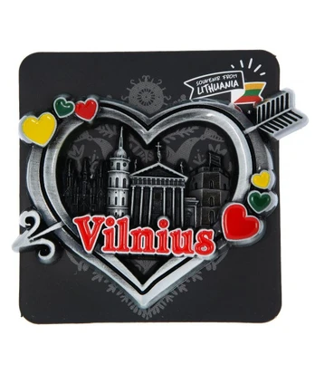 Magnetas Vilnius su širdute 70 x 50 mm