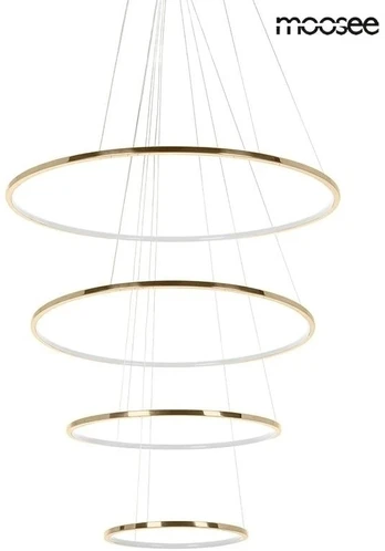 88W LED pakabinamas šviestuvas RING SLIM M, aukso sp., 3000K