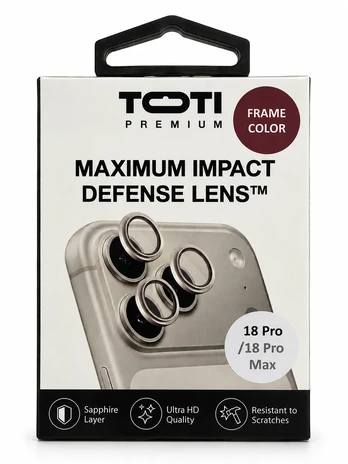 TOTI PREMIUM Anti-broken Lens protector for iPhone 18 Pro / 18 Pro Max Burgundy