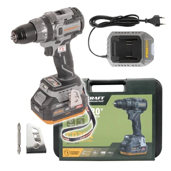Akumuliatorinis suktuvas - gręžtuvas ProCraft CD20A, 20 V, 4.0 Ah