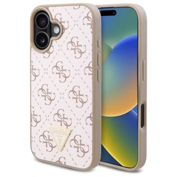 Guess GUHCP16SPG4GPH iPhone 16 6.1" balta/baltas hardcase New 4G Triangle