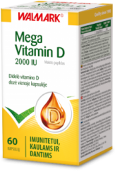 Maisto papildas Mega Vitamin D 2000, 60 kapsulių