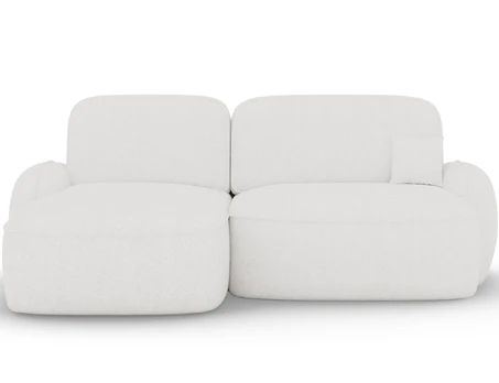 Tesalia corner sofa with sleeping function and storage compartment, grey bouclé, left-hand side, Modern, White