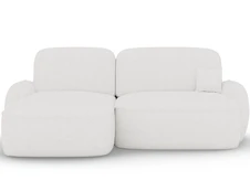 Tesalia corner sofa with sleeping function and storage compartment, grey bouclé, left-hand side, Modern, White kaina