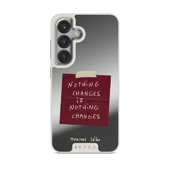 Nothing Changes - Samsung Galaxy S25 Case, Elite Mirror Light (Magnetic) / Silver