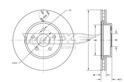 Stabdžių diskas TOMEX Brakes TX 73-63