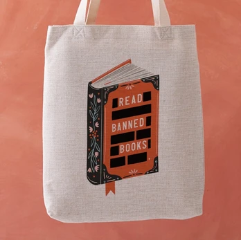 Read Banned Books - Book Illustration Tote Bag