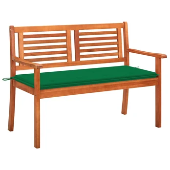 Dvivietis sodo suoliukas su pagalvėle, 120 cm, eukalipto masyvas