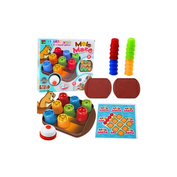 Lean Toys 2in1 Mole Maze Skill Game Fast Cups Tic Tac Toe