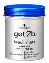 Matinė plaukų modeliavimo pasta Schwarzkopf Got2b Beach Boy, 100 ml kaina