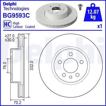 Stabdžių diskas DELPHI BG9593C