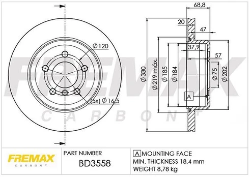 Stabdžių diskas FREMAX BD-3558