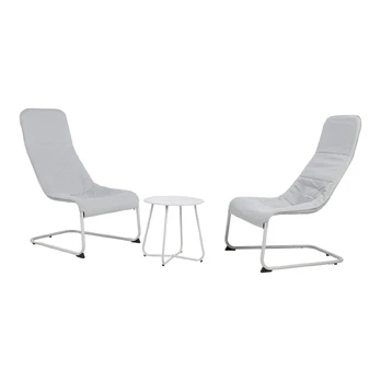 Balcony set MELFI table and 2 chairs, grey
