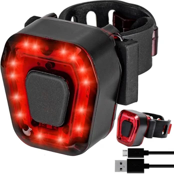 Verk Group Bicycle rear light 14 led for bicycle red light strong rear usb battery