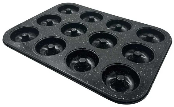 Granitinė kepimo forma 12 spurgų, juoda