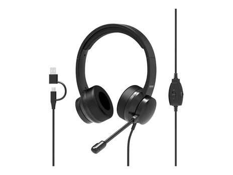 PORT CONNECT | USB Comfortable Stereo Office Microphone Headset | Built-in microphone | Wired | Black