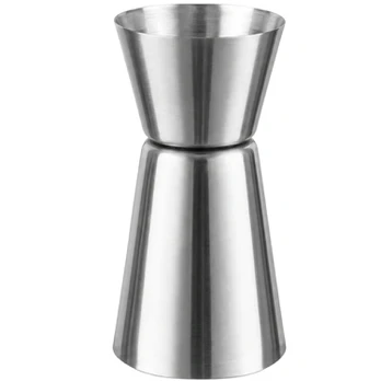 Dvipusis barmano matuoklis 25/50 ml, nerūdijančio plieno, sidabrinis