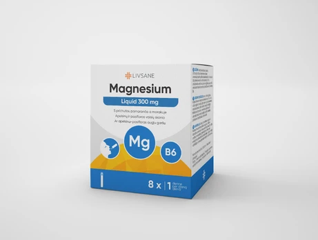 Livsane geriamosios ampulės MAGNESIUM 300 LIQUID + VITAMIN B6, N8