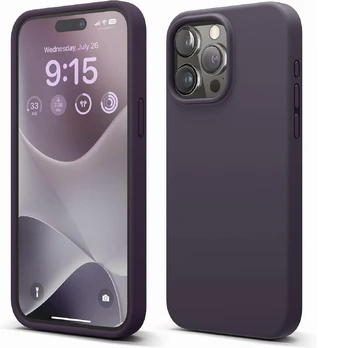 Riff Slim &amp; Soft Silicone Soft Back Cover Case for Apple iPhone 15 Plus Violet
