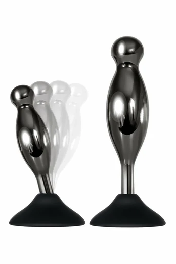 EVOLVED JOY STICKS Plug Set 2pcs Black Chrome Alloy & Silicone