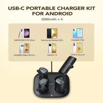 VEGER powerbank Pogo set 4 x 5000 mAh juodas