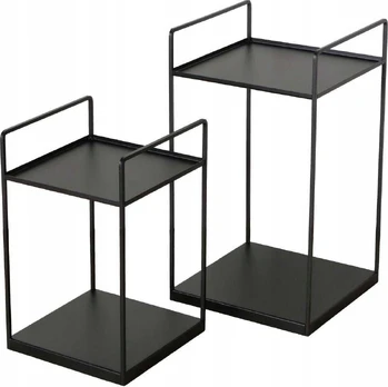 Boltze Stoliki kawowe loftowe juoda COMO, 2 sztuki