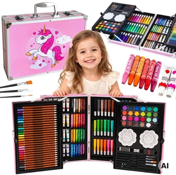 Woopie Art Set in a Case with Crayons and Paints Unicorn