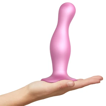 Strap-On-Me - Dildo Plug Curvy Metallic Sugar Pink S Strap-on dildo